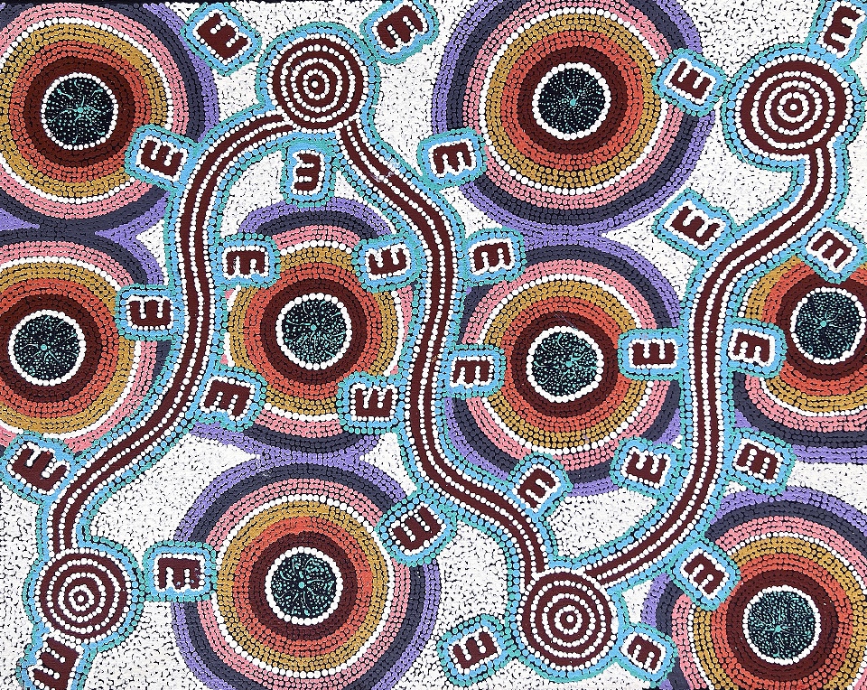 Ngapa Jukurrpa (Water Dreaming) - ANUWU9242/22 by Alfreda Nungarrayi Martin