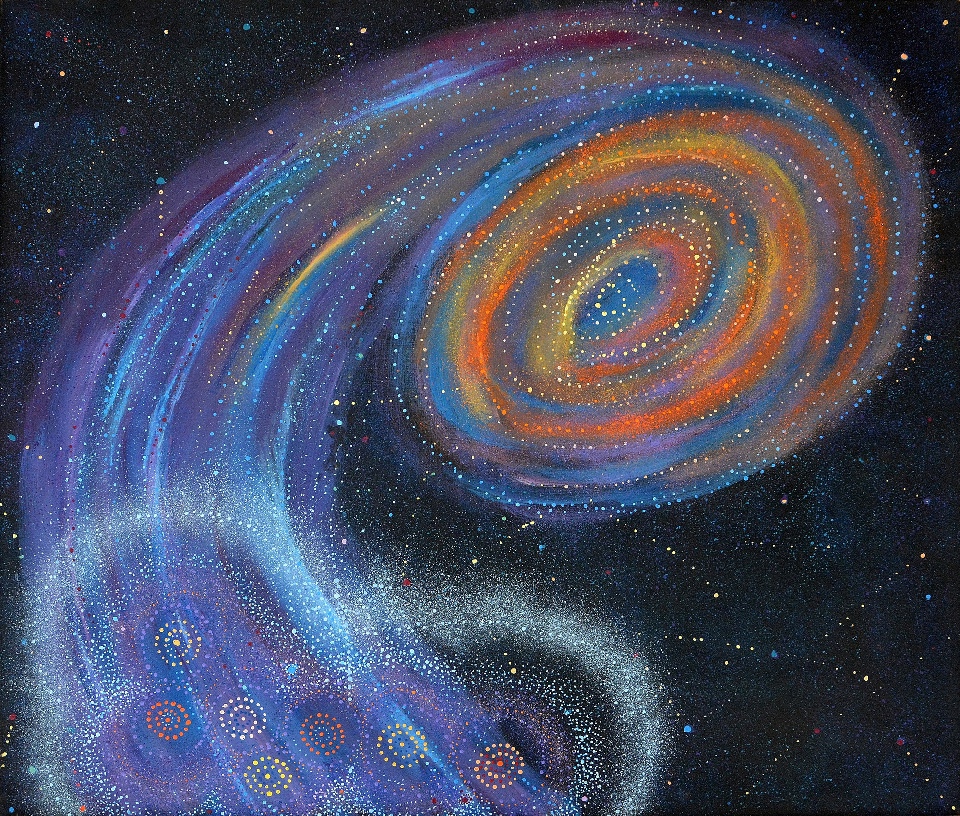 Yanjirlpirri or Napaljarri-Warnu Jukurrpa (Star or Seven Sisters Dreaming) - AGRWU818/15 by Alma Nungurrayi Granites