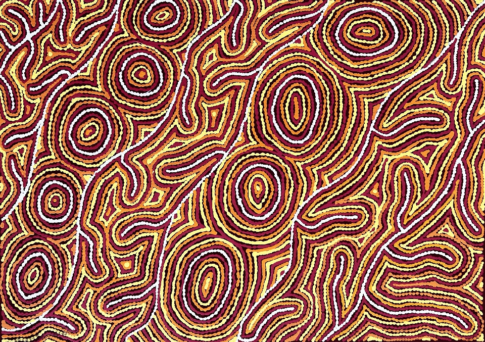 Lappi Lappi Jukurrpa (Lappi Lappi Dreaming) - ATMWU9647/22 by Antonia Napangardi Michaels