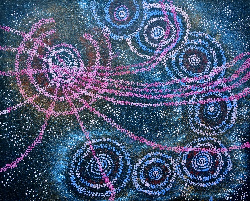 Yanjirlpirri or Napaljarri - warnu Jukurrpa (Star or Seven Sisters Dreaming) - ATGWU218/18