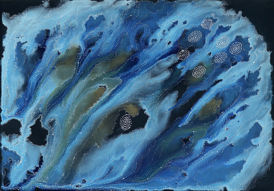 Napaljarri - warnu Jukurrpa (Seven Sisters Dreaming) - ATGWU1692/21 by Athena Nangala Granites