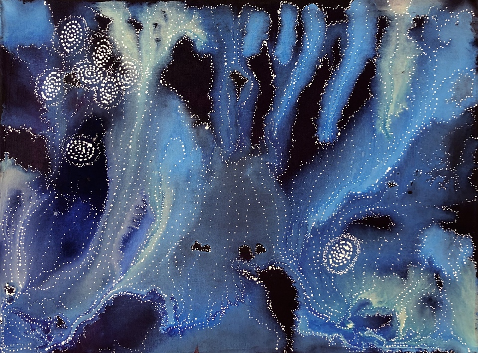 Napaljarri-warnu Jukurrpa (Seven Sisters Dreaming) - ATGWU3358/21 by Athena Nangala Granites