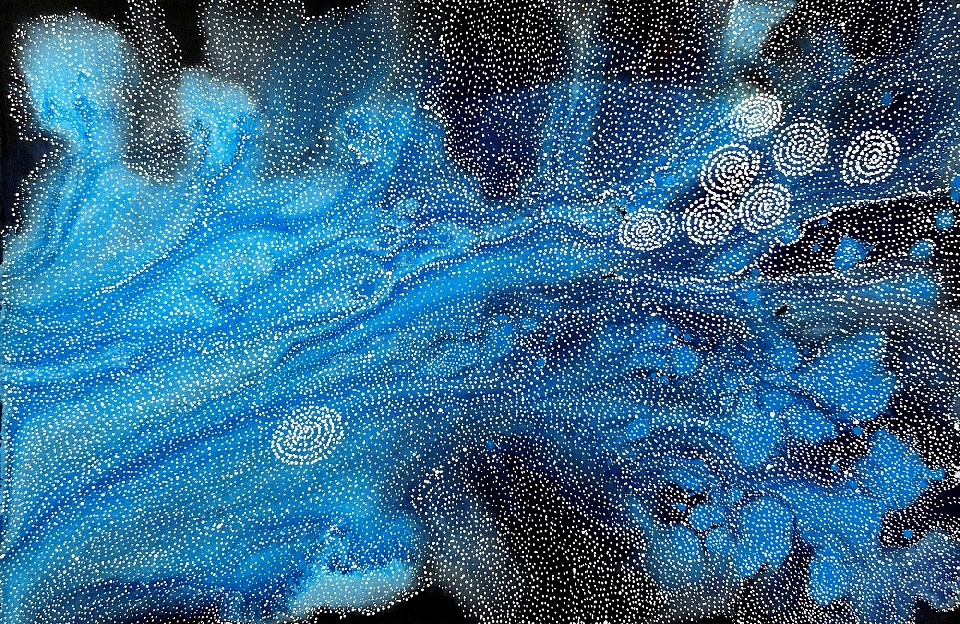 Napaljarri-warnu Jukurrpa (Seven Sisters Dreaming) - ATGWU321/24 by Athena Nangala Granites