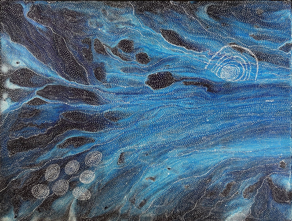 Napaljarri-warnu Jukurrpa (Seven Sisters Dreaming) - ATGWU469/24 by Athena Nangala Granites