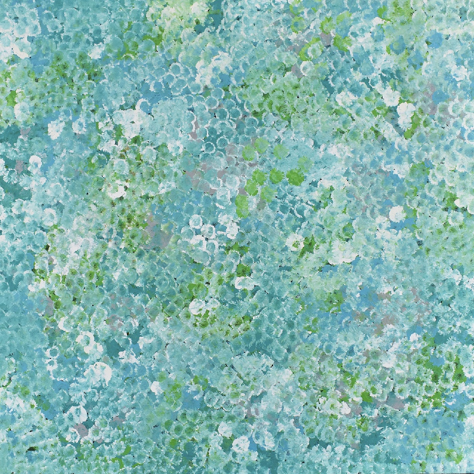 Bush Plum Flowers - BGKJ0006 by Belinda Golder Kngwarreye