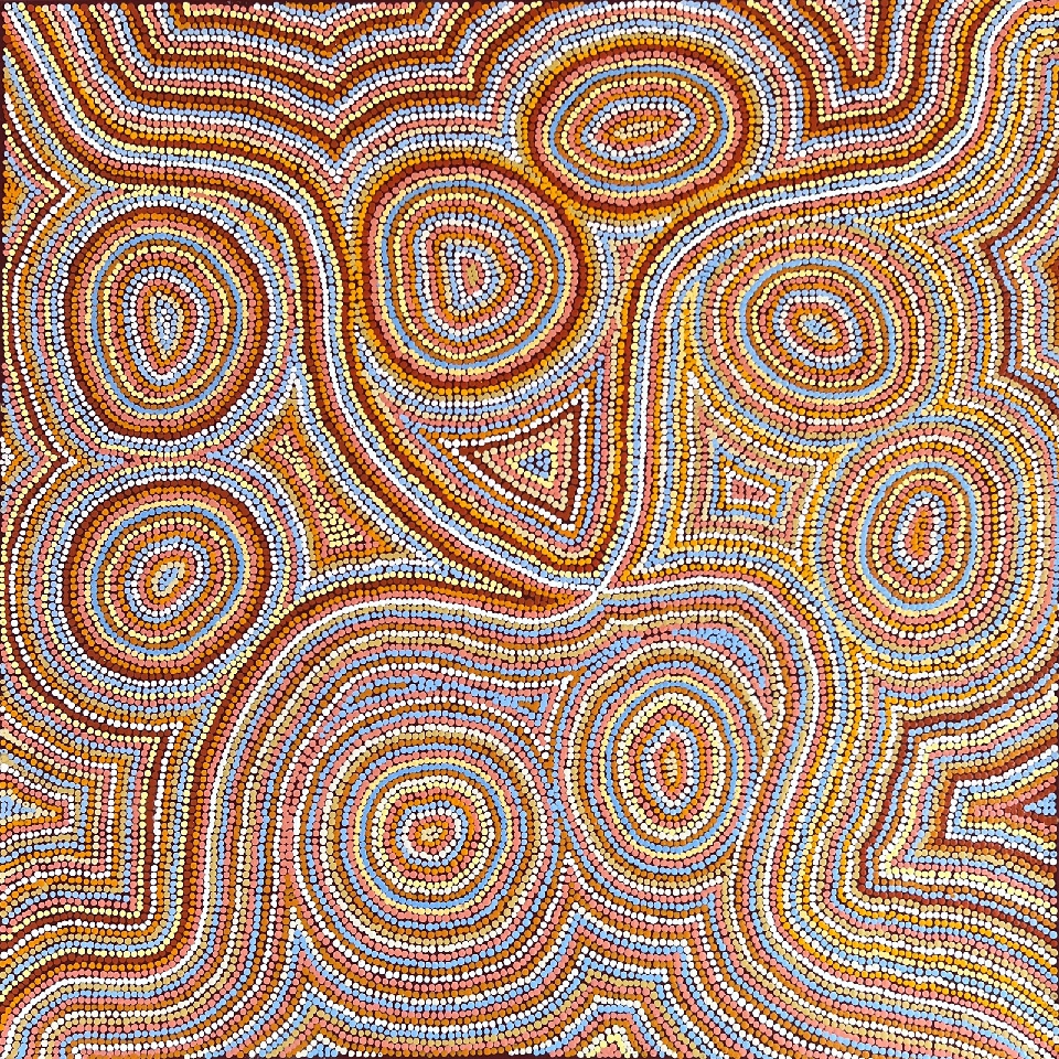 Ngapa Jukurrpa (Water Dreaming) - Wapurtali - CAGWU2164/23ny by Caroline Nakamarra Gibson