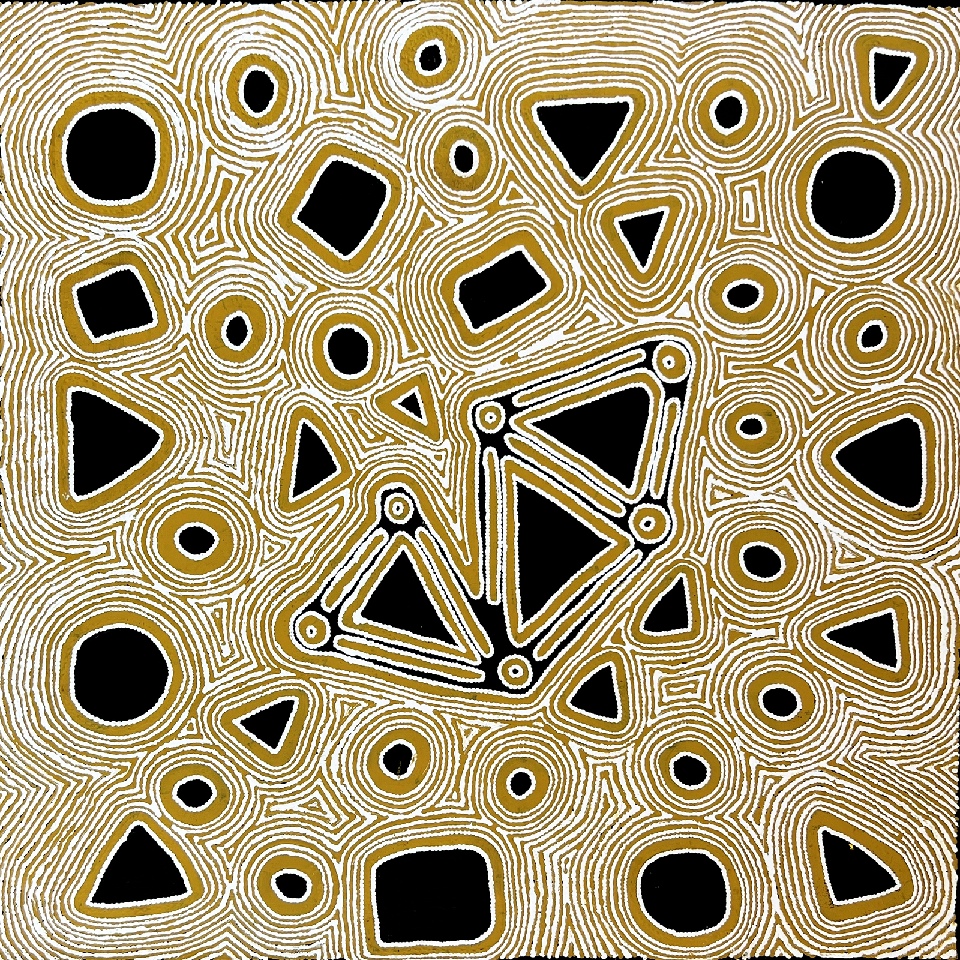 Janganpa Jukurrpa (Brush-tail Possum Dreaming) - Mawurrji - CHMWU4714/22  by Cecily Napanangka Marshall