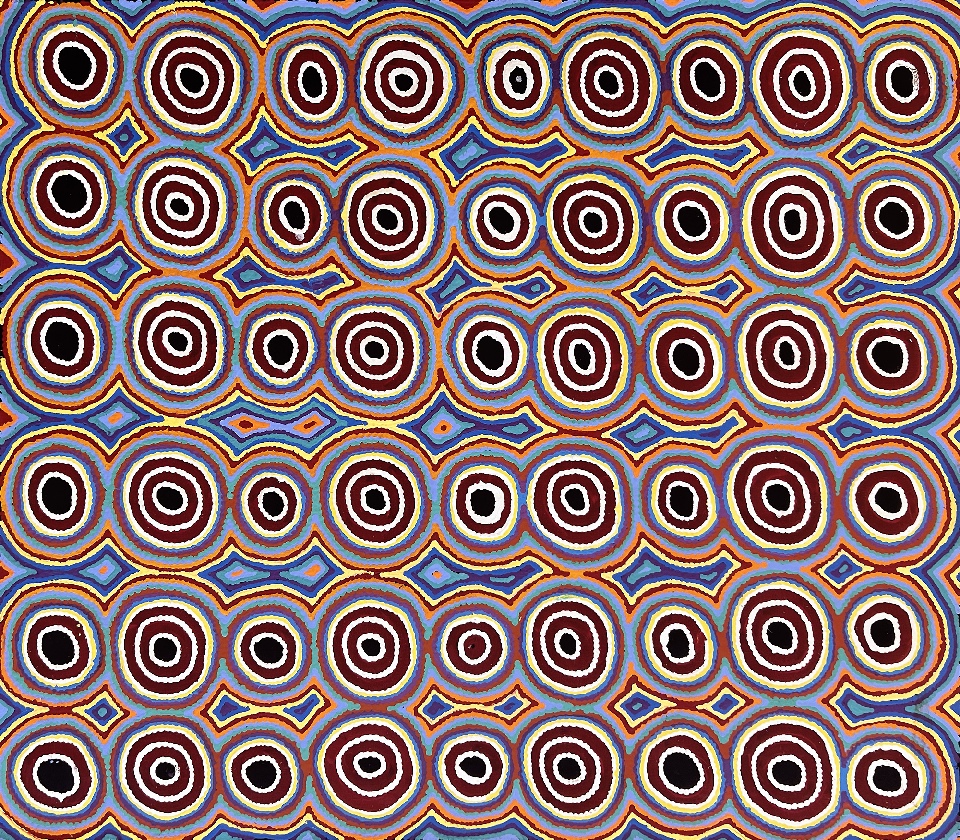 Janganpa Jukurrpa (Brush-tail Possum Dreaming) - Mawurrji - CHMWU6596/22 by Cecily Napanangka Marshall