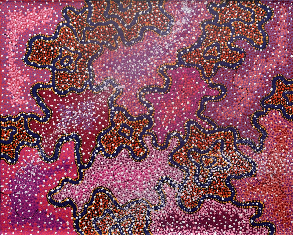 Ngapa Jukurrpa (Water Dreaming) - Puyurru - CNRWU4746/16 by Chantelle Nampijinpa Robertson