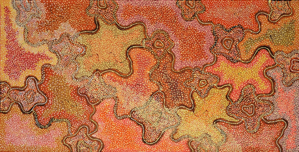 Ngapa Jukurrpa ( Water Dreaming) - CNRWU833/17 by Chantelle Nampijinpa Robertson