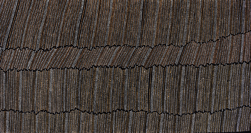 Ngapa Jukurrpa (Water Dreaming) - Puyurru - CNRWU2412/22 by Chantelle Nampijinpa Robertson