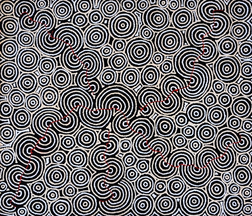 Mina Mina Jukurrpa (Mina Mina Dreaming) - Ngalyipi - CNCWU747/15ny by Christine Nakamarra Curtis