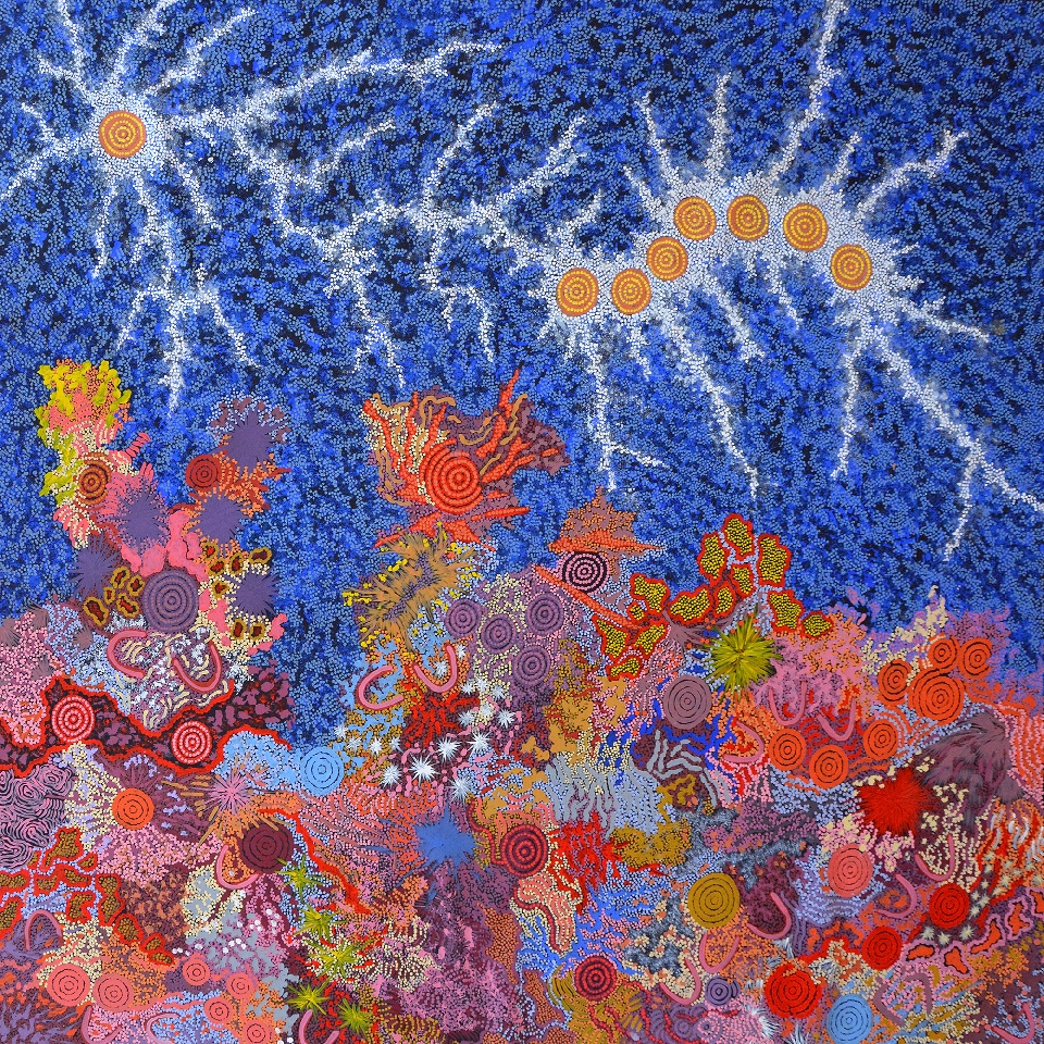 Grandmother's Country and Seven Sisters Dreaming - GPNU13310 by Gabriella Possum Nungurrayi