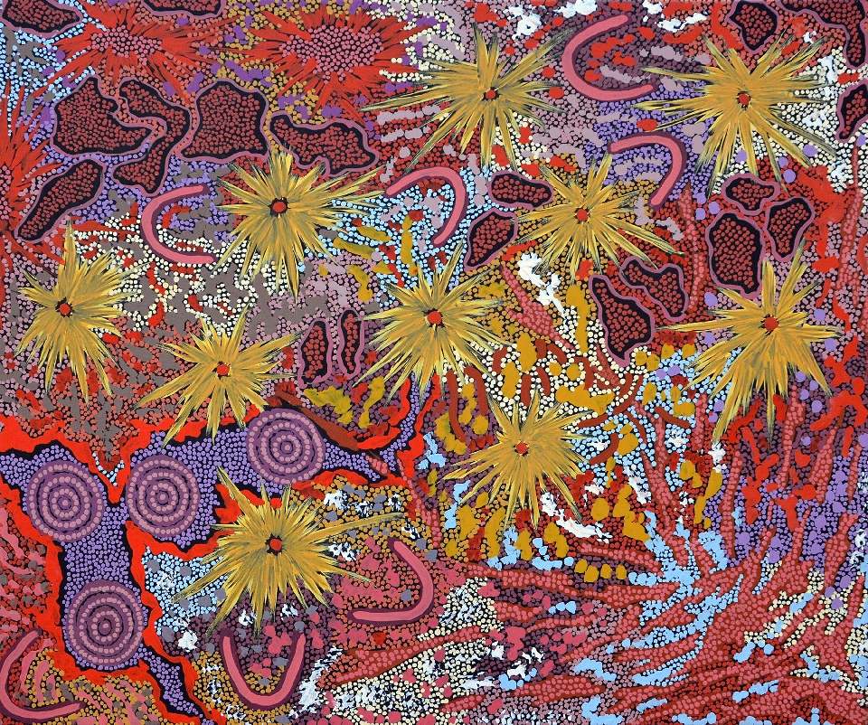 Grandmother's Country - GPNU13355 by Gabriella Possum Nungurrayi