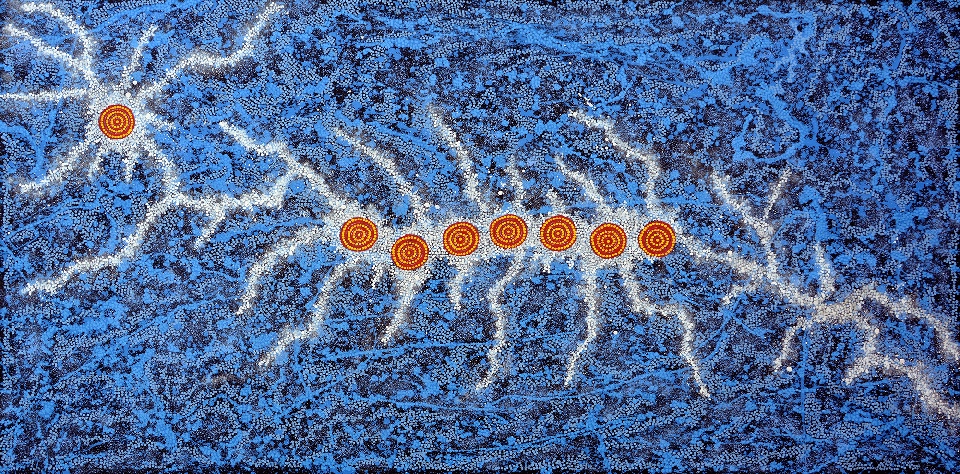 Seven Sisters Dreaming - GPNU13368 by Gabriella Possum Nungurrayi