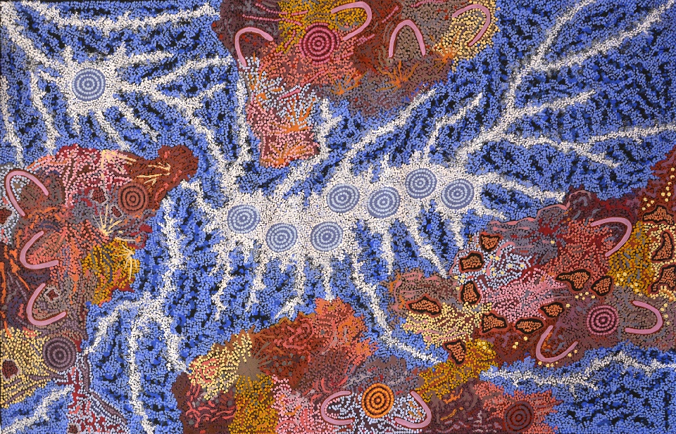 Grandmother's Country and Seven Sisters Dreaming - GPNU18148 by Gabriella Possum Nungurrayi