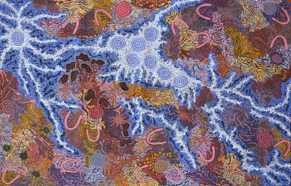 Grandmother's Country and Seven Sisters Dreaming - GPNU18146 by Gabriella Possum Nungurrayi