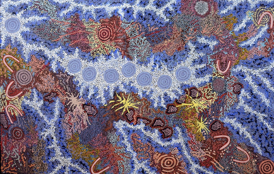 Grandmother's Country and Seven Sisters Dreaming - GPNU18605 by Gabriella Possum Nungurrayi