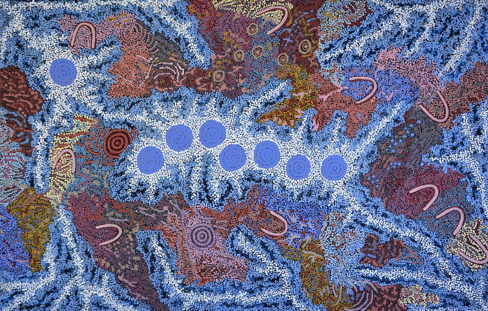 Grandmother's Country and Seven Sisters Dreaming - GPNU18606 by Gabriella Possum Nungurrayi