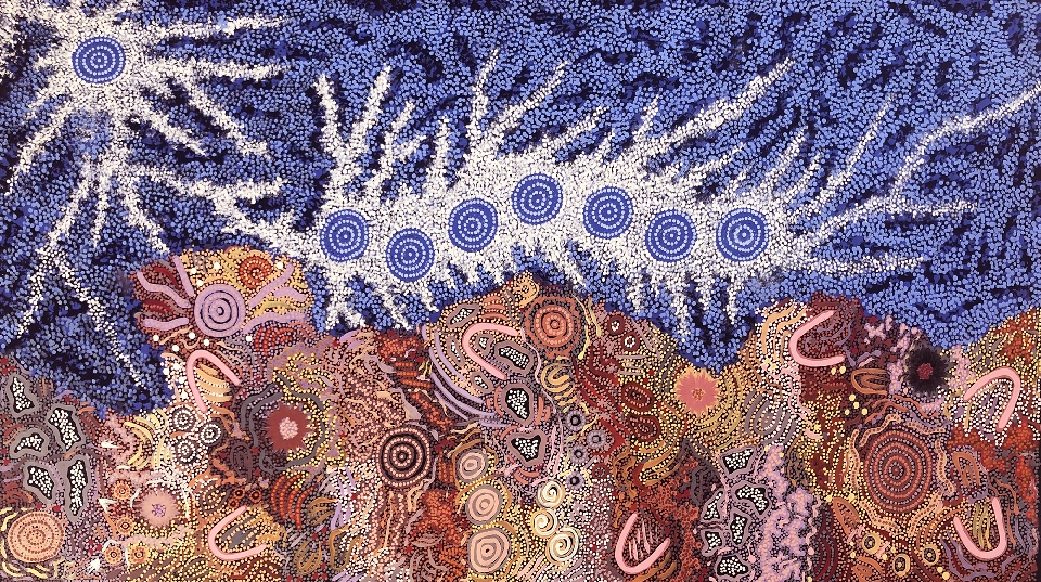 Grandmother's Country and Seven Sisters Dreaming - GPNU211681 by Gabriella Possum Nungurrayi