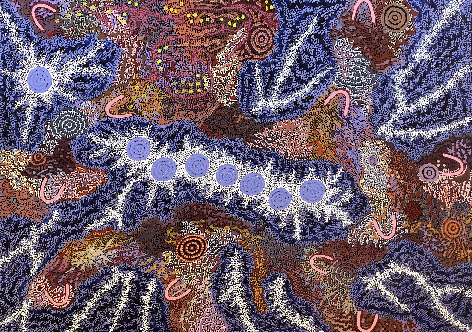 Grandmother's Country and Seven Sisters Dreaming - GPNU211959 by Gabriella Possum Nungurrayi