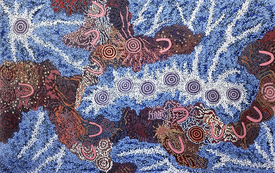 Grandmother's Country and Seven Sisters Dreaming - GPNU211763 by Gabriella Possum Nungurrayi
