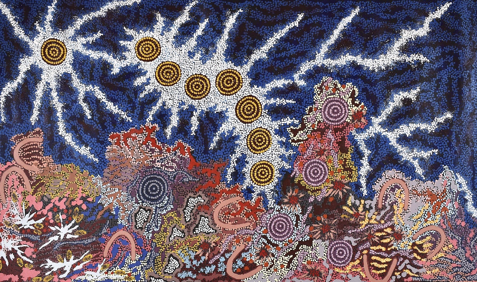 Grandmother's Country and Seven Sisters Dreaming - GPNMG1015 by Gabriella Possum Nungurrayi