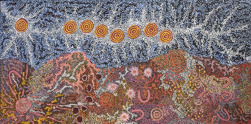 Grandmother's Country and Seven Sisters Dreaming - GPNU235128 by Gabriella Possum Nungurrayi