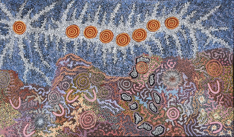 Grandmother's Country and Seven Sisters Dreaming - GPNU235143 by Gabriella Possum Nungurrayi