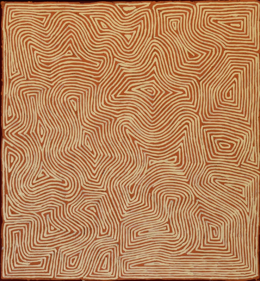 Wilkinkarra - GHTHF2216 by George Hairbrush Tjungurrayi