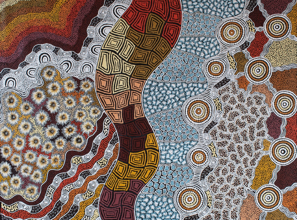 Budgerigar Dreaming - GTUAR202504 by Gwenda Turner Nungurrayi