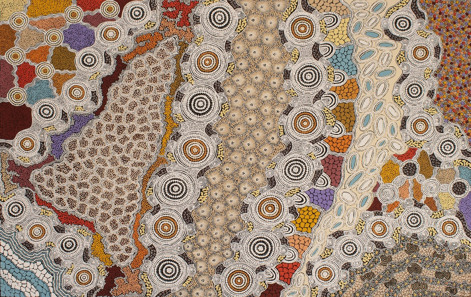 Budgerigar Dreaming - GTUAR2514 by Gwenda Turner Nungurrayi