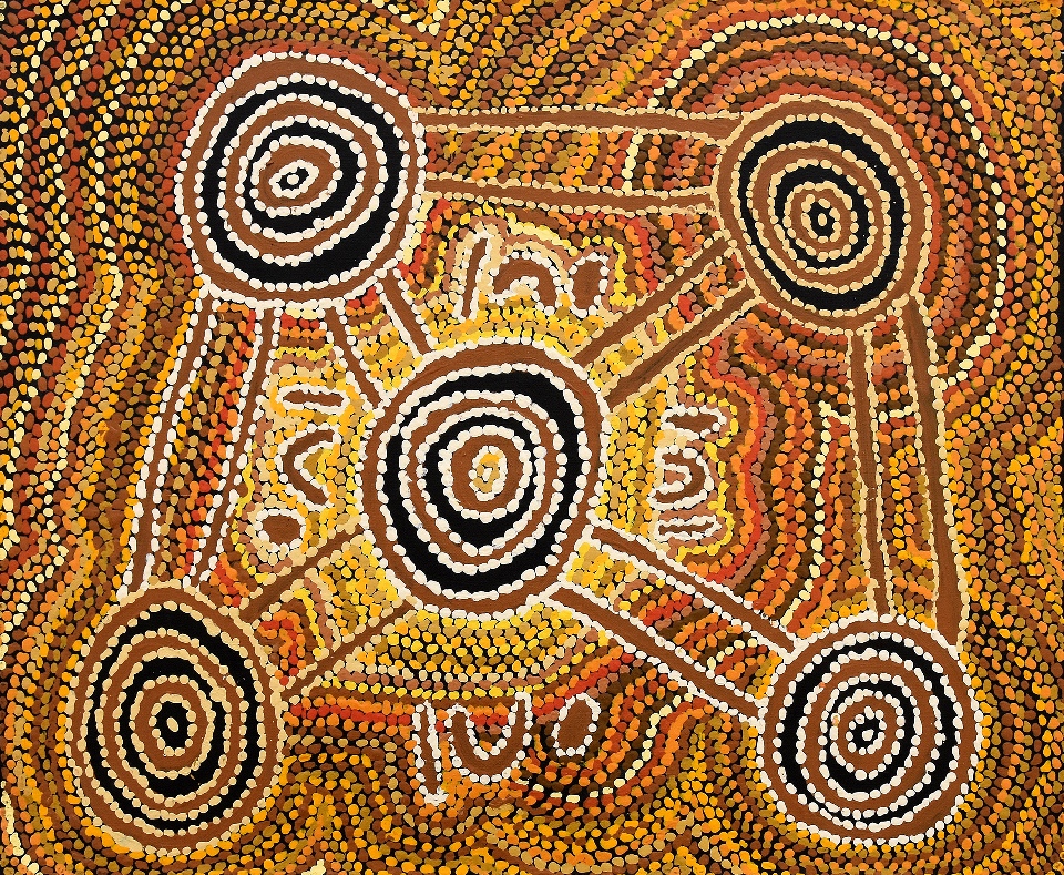 Mina Mina Jukurrpa (Mina Mina Dreaming) - JNLWU364/21ny by Jeanie Napangardi Lewis