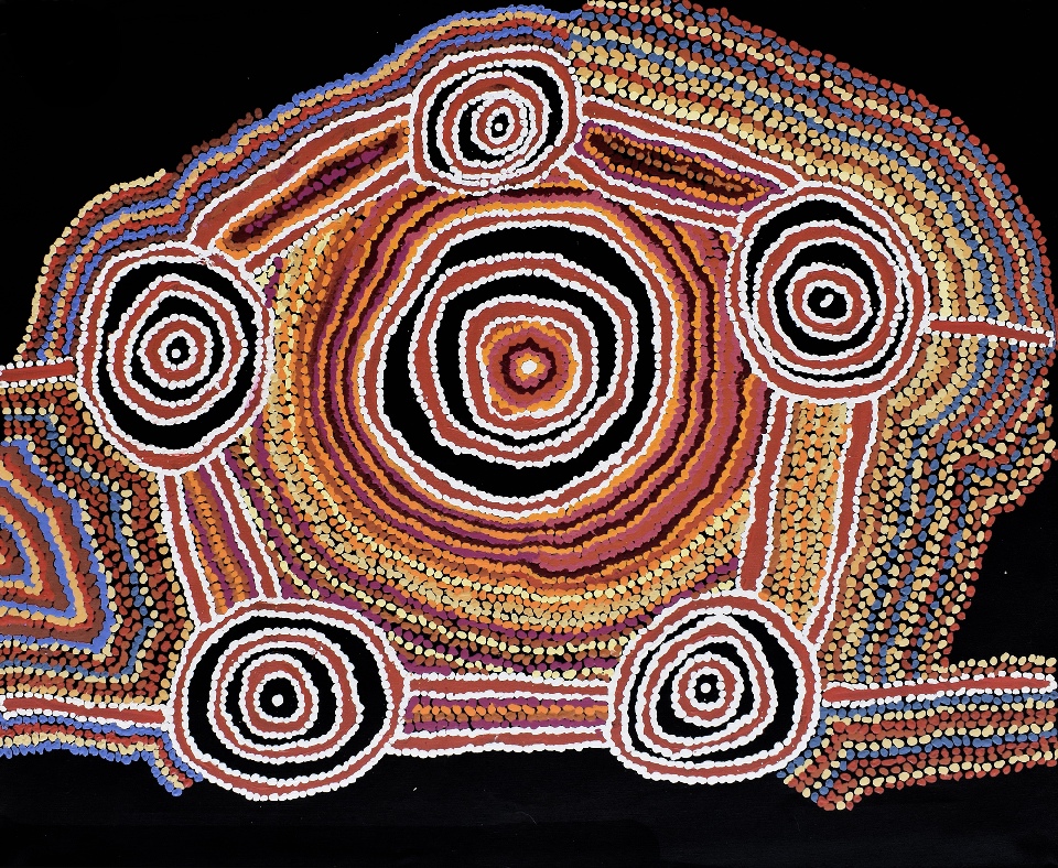 Mina Mina Jukurrpa (Mina Mina Dreaming) - JNLWU4123/23 by Jeanie Napangardi Lewis