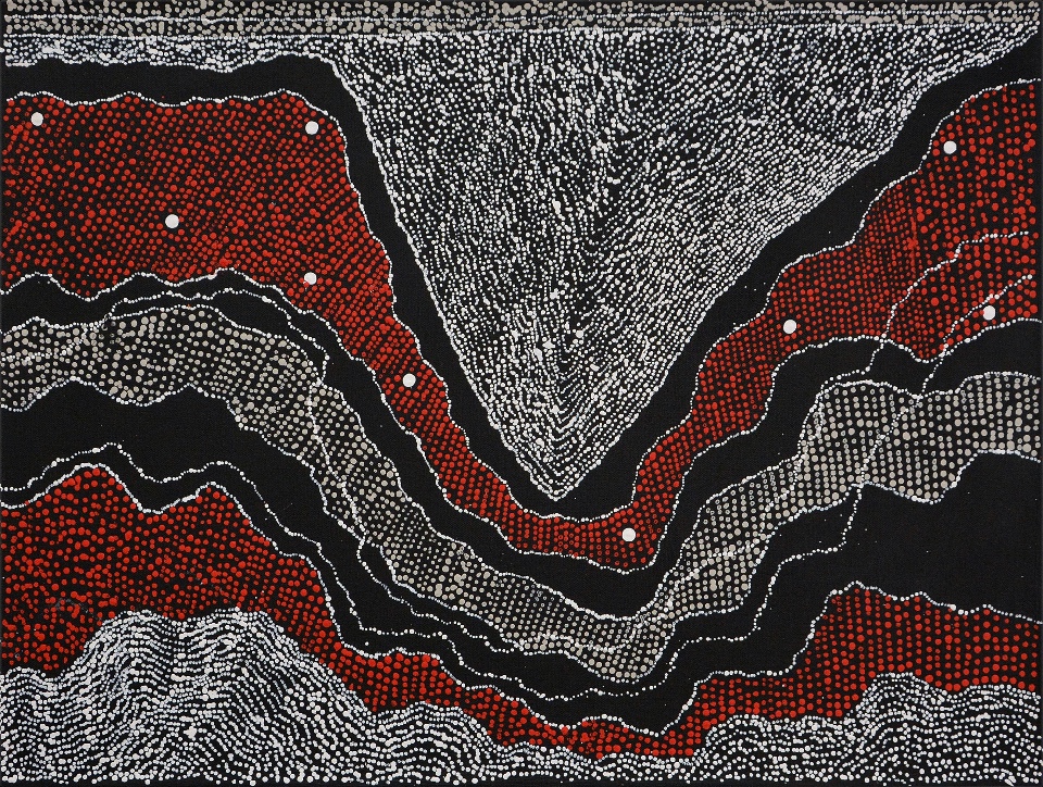 Ngapa Jukurrpa (Water Dreaming) - Pirlinyarnu - JNAWU1577/15 by Julie Nangala Robertson