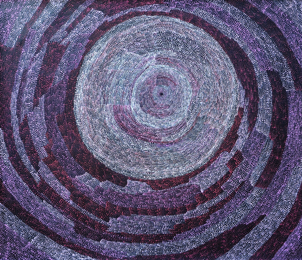 Ngapa Jukurrpa (Water Dreaming) - Puyurru - JNAWU2902/17 by Julie Nangala Robertson