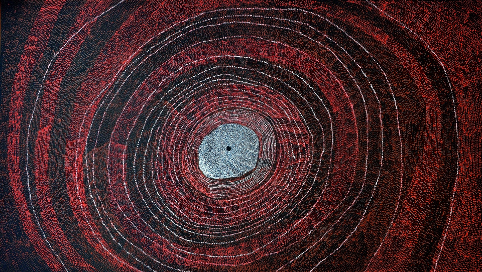 Ngapa Jukurrpa (Water Dreaming) - Pirlinyarnu - JNAWU3366/17 by Julie Nangala Robertson