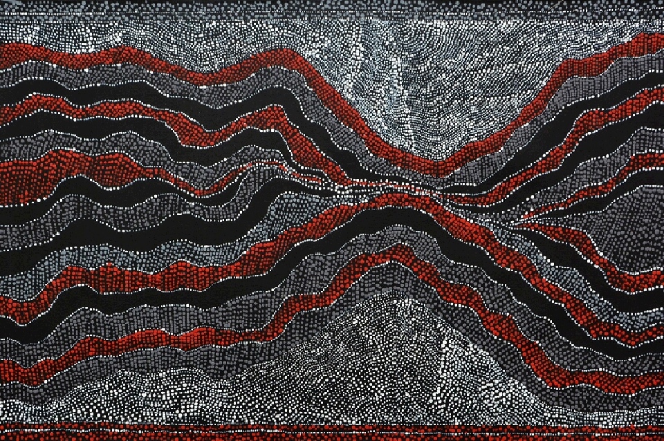 Ngapa Jukurrpa (Water Jukurrpa) - JNAWA181012 by Julie Nangala Robertson