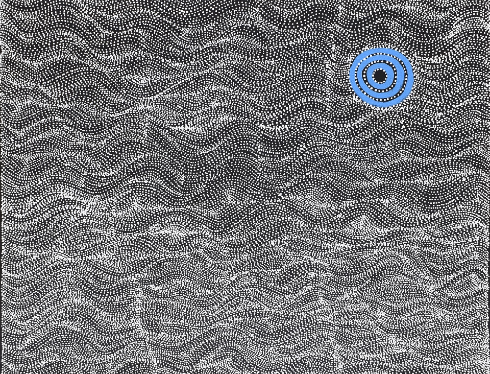 Yanjirlpirri or Napaljarri-warnu Jukurrpa (Star or Seven Sisters Dreaming) - JNSWU4022/23 by Justinna Napaljarri Sims