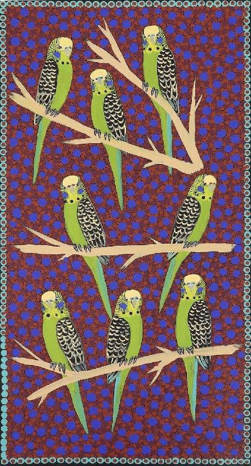 Budgerigars - KBZG0587 by Kathleen Buzzacott