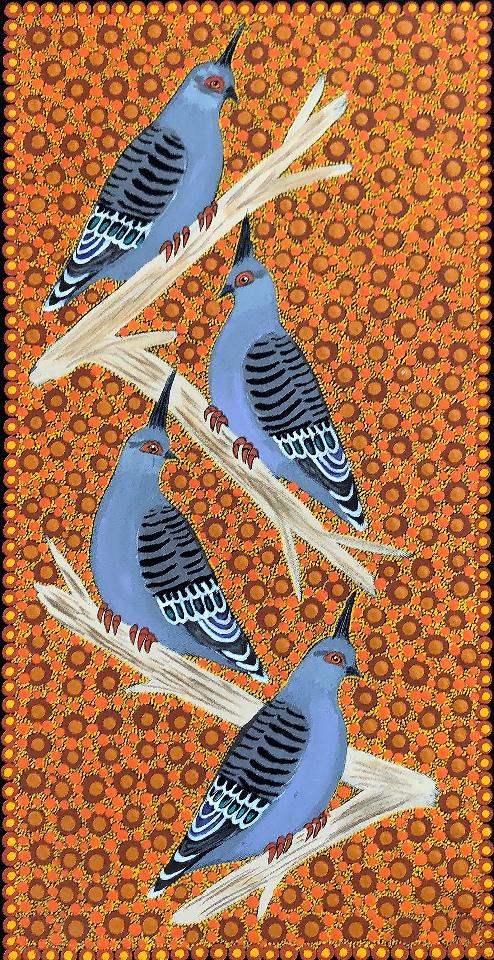 Top Knot Pigeons - KBZG0605 by Kathleen Buzzacott