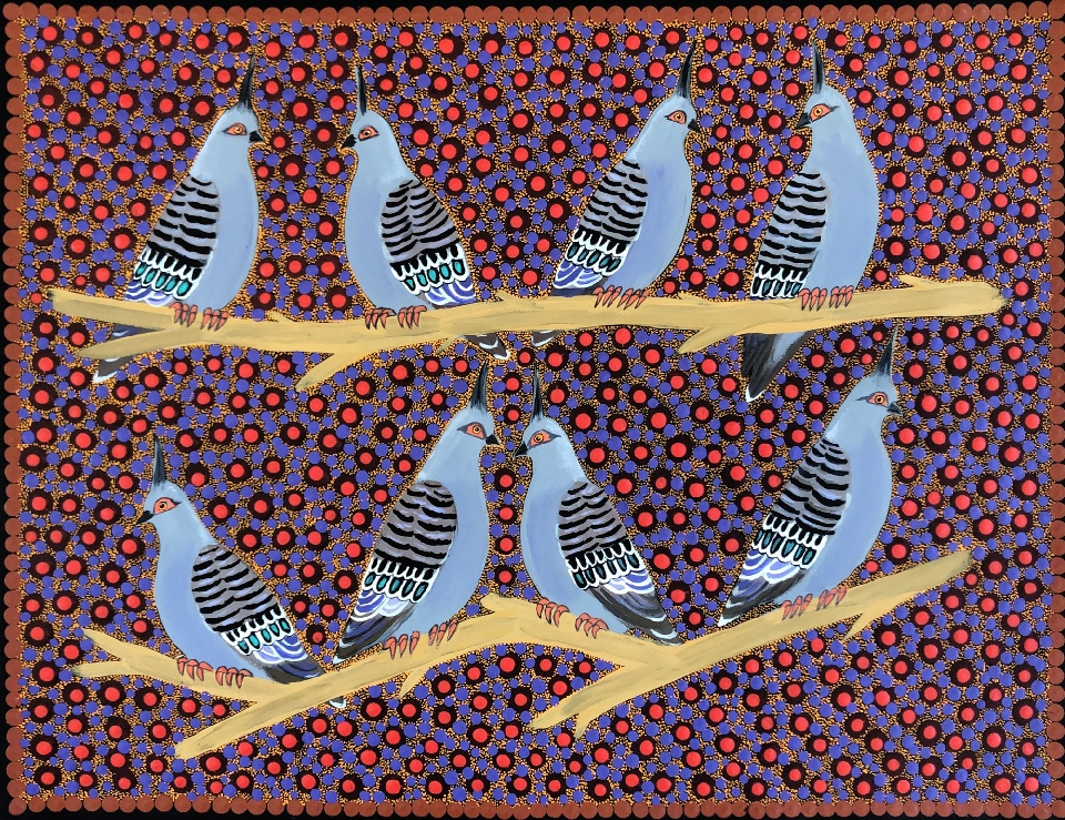 Top Knot Pigeons - KBZG0618 by Kathleen Buzzacott