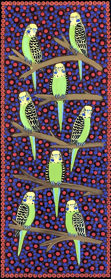 Budgerigars - KBZG0622 by Kathleen Buzzacott