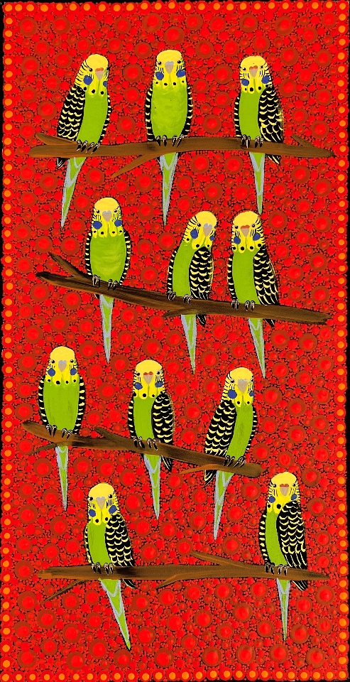 Budgerigars - KBZG0723 by Kathleen Buzzacott