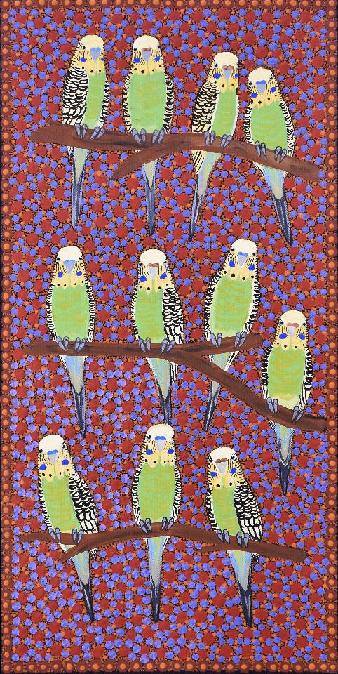 Budgerigars - KBZG0950 by Kathleen Buzzacott