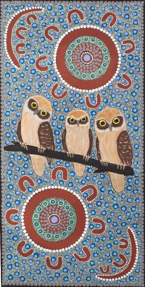 Families Gather around the Campfire telling Stories about Night Owls - KBZG1039 by Kathleen Buzzacott