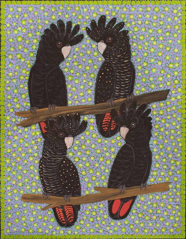 Red Tail Black Cockatoos - KBZG1050 by Kathleen Buzzacott