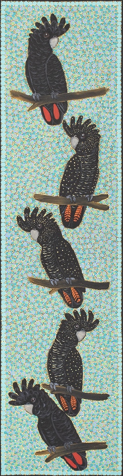 Red Tail Black Cockatoos - KBZG1049 by Kathleen Buzzacott