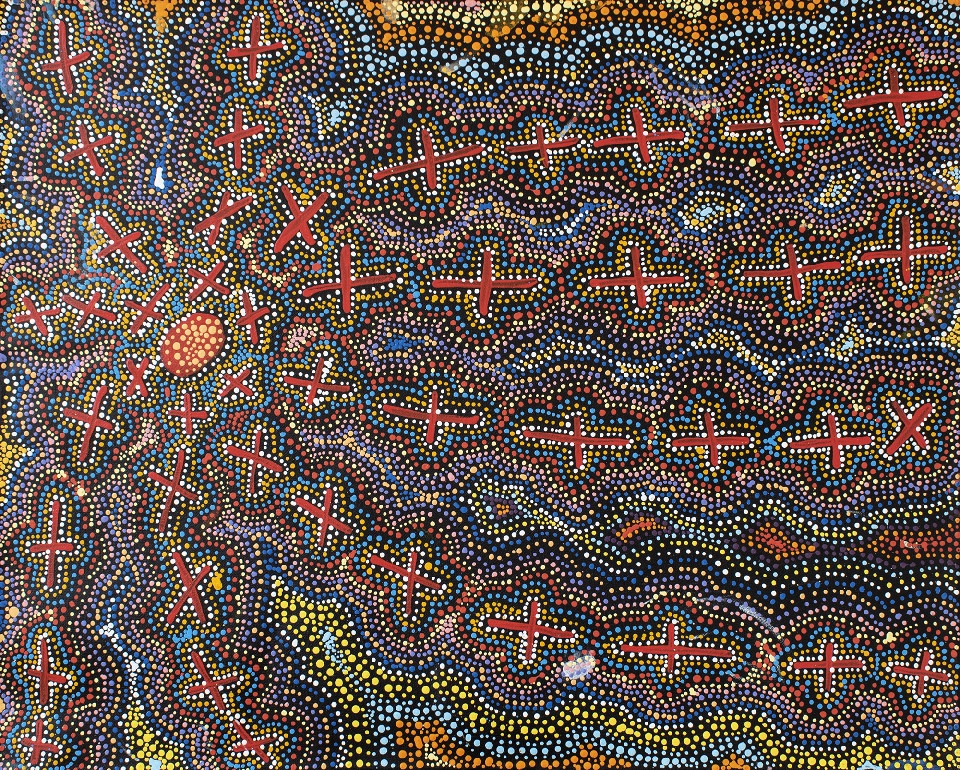 Ngatijirri Jukurrpa (Budgerigar Dreaming) - KNCWU840/24 by Kershini Napaljarri Collins