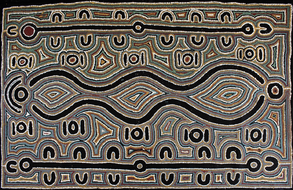 Ngapa (Water Dreaming) - LJWG9123 by Lawrence Jangala Watson